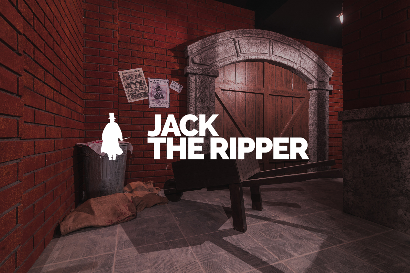 Brick alley with Jack the Ripper poster.