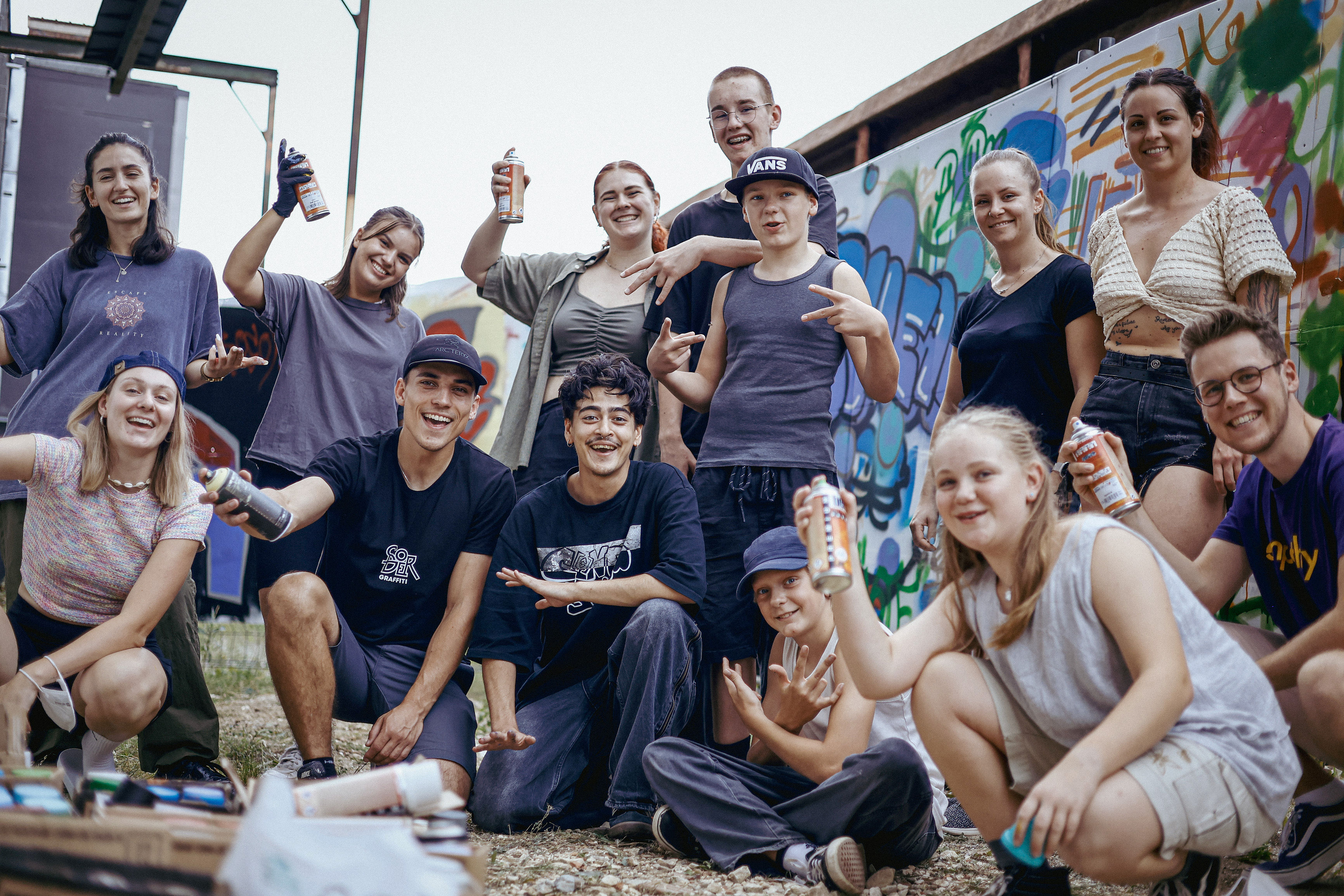 Gruppenbild Graffiti-Workshop